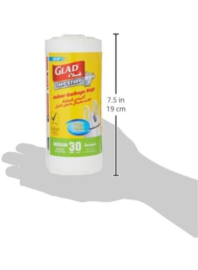 Glad Tuff Stuff Garbage Bag Medium White Handle Bags, Size 55 cm x 60 cm, 30pcs - Image 5